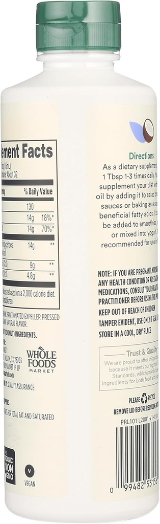 365 by Whole Foods Market, Organic Vanilla MCT Oil, 16 Fl Oz 3