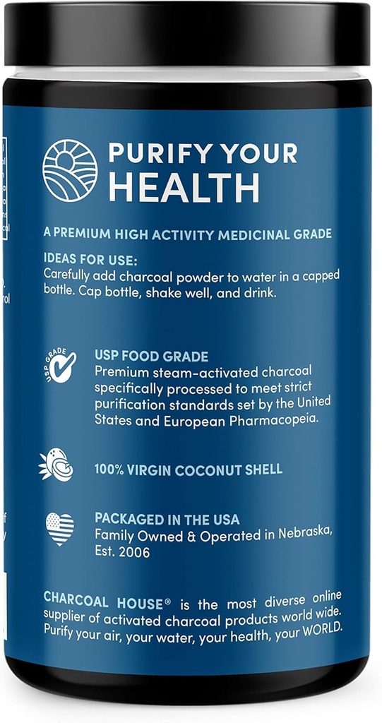 Charcoal House Detox and Cleanse USP Medical Grade Coconut Shell Activated Charcoal Powder - with High Adsorptive & Fast Acting Capacity - Powdered, Edible & Nutritional - 24 oz 3