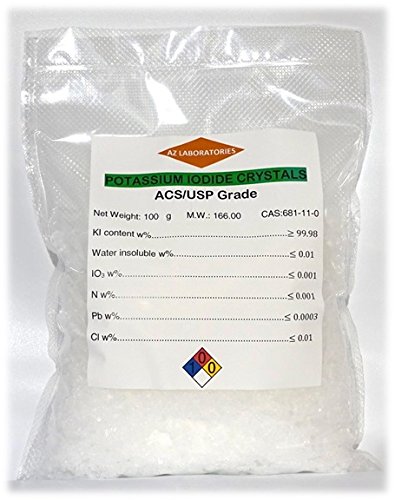 Potassium Iodide, USP Grade 100 grams. Fine Crystals Powder 2
