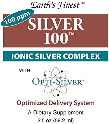 Silver 100 Ionic Silver Complex with Opti-Silver Optimized Delivery System for Immune Support - 100 ppm, 2oz (59.2mL) - Dropper 3