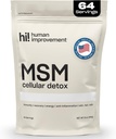 Pure MSM Powder | Organic Sulfur Powder for Skin, Hair, and Nails | Cellular Detox, Joint Health, Immune Boost, & Increased Energy | 99.9% Pure MSM Supplement | Made in the USA, 0g Sugar (64 Servings) 2