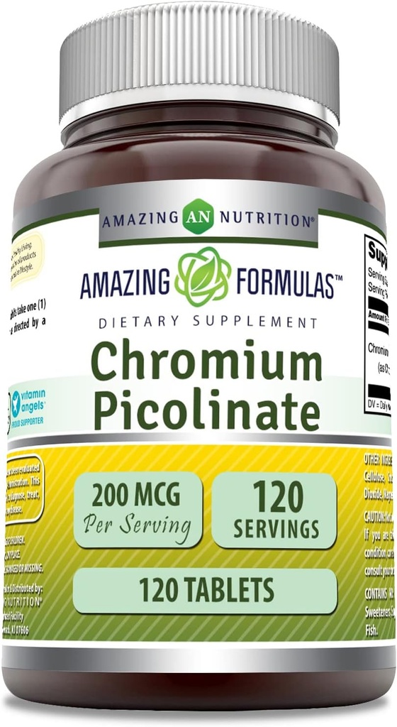 Amazing Formulas Chromium Picolinate Supplement | 200 Mcg Per Serving | Tablets | Non-GMO | Gluten Free | Made in USA (120 Count) 2