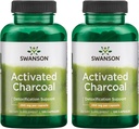 Swanson Activated Charcoal - Natural Supplement Supporting Healthy Absorption - Helps w/Bloating & Maintaining Bowel Regularity - (120 Capsules, 520mg per Serving) 2 Pack 2