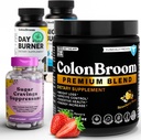 ColonBroom Premium Psyllium Husk Powder(50 Servings) + Day&Night Burner Supplements, Weight Management Pills(60 Servings) + Sugar Craving Suppressant - Chromium Picolinate 200mcg(60 Servings), 4 items 2
