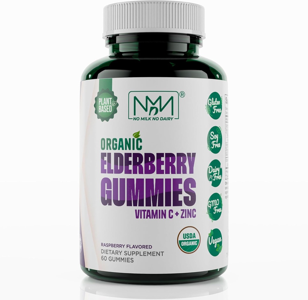 Organic Elderberry Gummies with Zinc and Vitamin C | Immune Boosting Sambucus Elderberry Rich in Antioxidants | Plant Based, Gluten Free, 60 Vegan Gummies 2