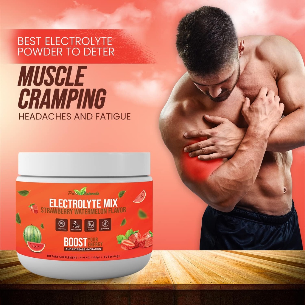 Electrolyte Powder - Refreshing Workout Recovery Electrolytes, Sugar Free, Gluten Free & Vegan, Pure Keto & Paleo Hydration Beverage, Immune Boosting Vitamins (198 Grams, Strawberry Watermelon) 6