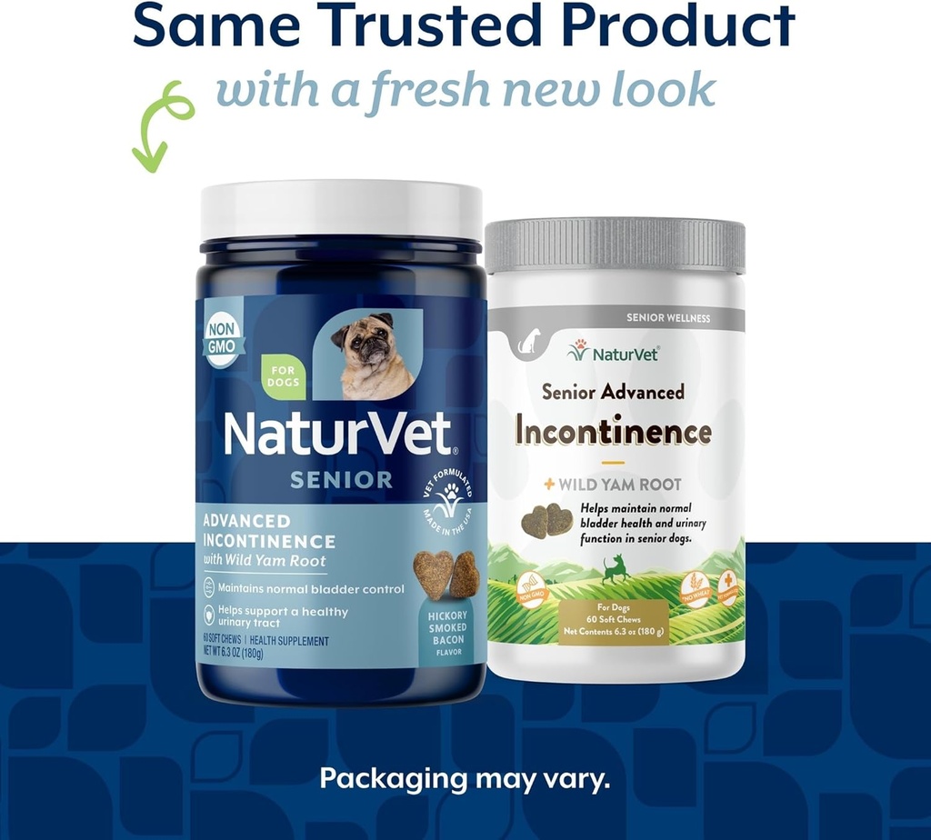 NaturVet Senior Advanced Incontinence Dog Supplement – Helps Support Dog’s Bladder Control, Normal Urination – Includes Synergistic Blend of Botanicals – 60 Ct. Soft Chews 3