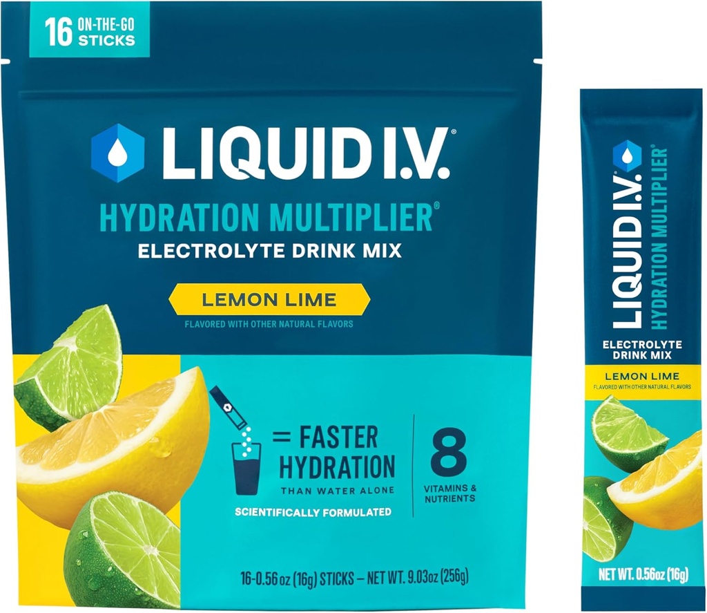 Liquid I.V.® Hydration Multiplier - Lemon Lime | Electrolyte Powder Drink Mix | 1 Pack (16 Servings) 2