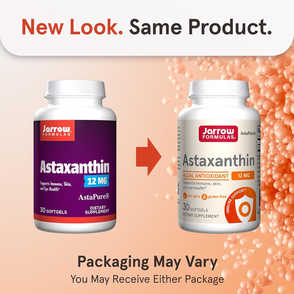 Jarrow Formulas® Astaxanthin 12 mg, Dietary Supplement, Antioxidant Support for Immune and Eye Health, 30 Softgels, 30 Day Supply 3