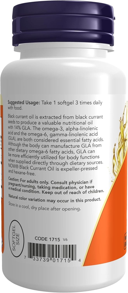 Now Foods, Black Currant Oil, 500 mg, 100 Softgels 4