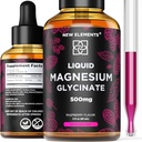 Liquid Magnesium Glycinate Supplement 500mg for Adults and Kids | Magnesium Glycinate Drops with Delicious Raspberry Flavor | High Absorption | Non-GMO | Gluten Free | Natural & Vegan 2