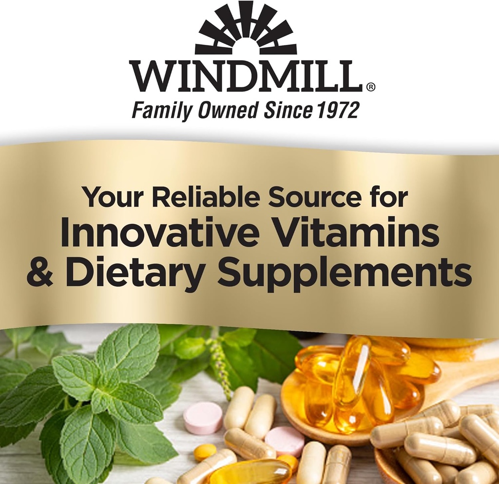 Windmill Natural Vitamins B Complex (100% Daily Value), Boost Energy Production and Promote Metabolism, 100 Tablets, 100 Servings 6