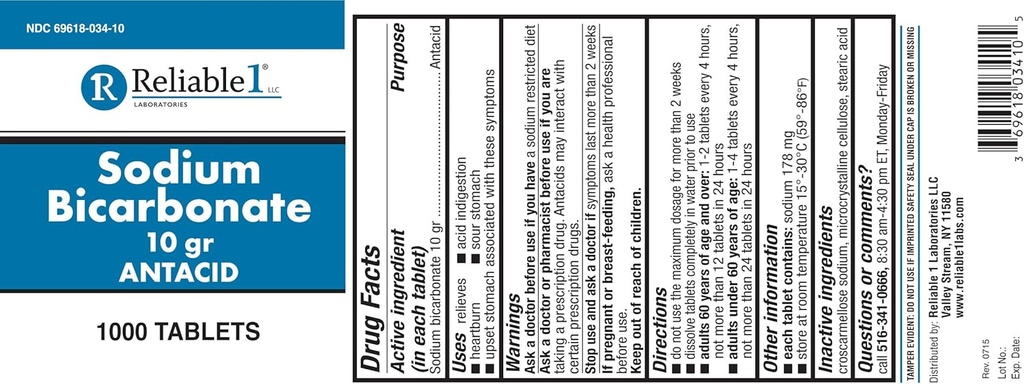 Reliable-1 Laboratories Sodium Bicarbonate Antacid Tablets Acid Reducer for Indigestion & Heartburn Relief | Bulk Antacids – 1000 Count Bottle 3