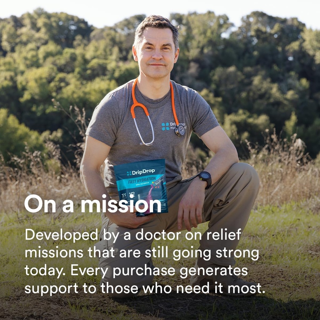 DripDrop Sugar Free Hydration Packets - Zero Classic Variety Pack - Single Serve Electrolytes Powder Drink Mix - Lemon Lime, Watermelon, Peach, Passion Fruit - Non-GMO, Gluten Free, Vegan - 32 Sticks 4