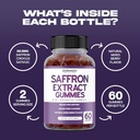 Saffron Supplements (60 Gummies) Premium Saffron Gummies - Sugar Free Gummy 88.5mg Equivalent Extract - 5 in 1 Advanced Formula - Delicious Raspberry Flavor - Non GMO - Vegan & USA Made 5