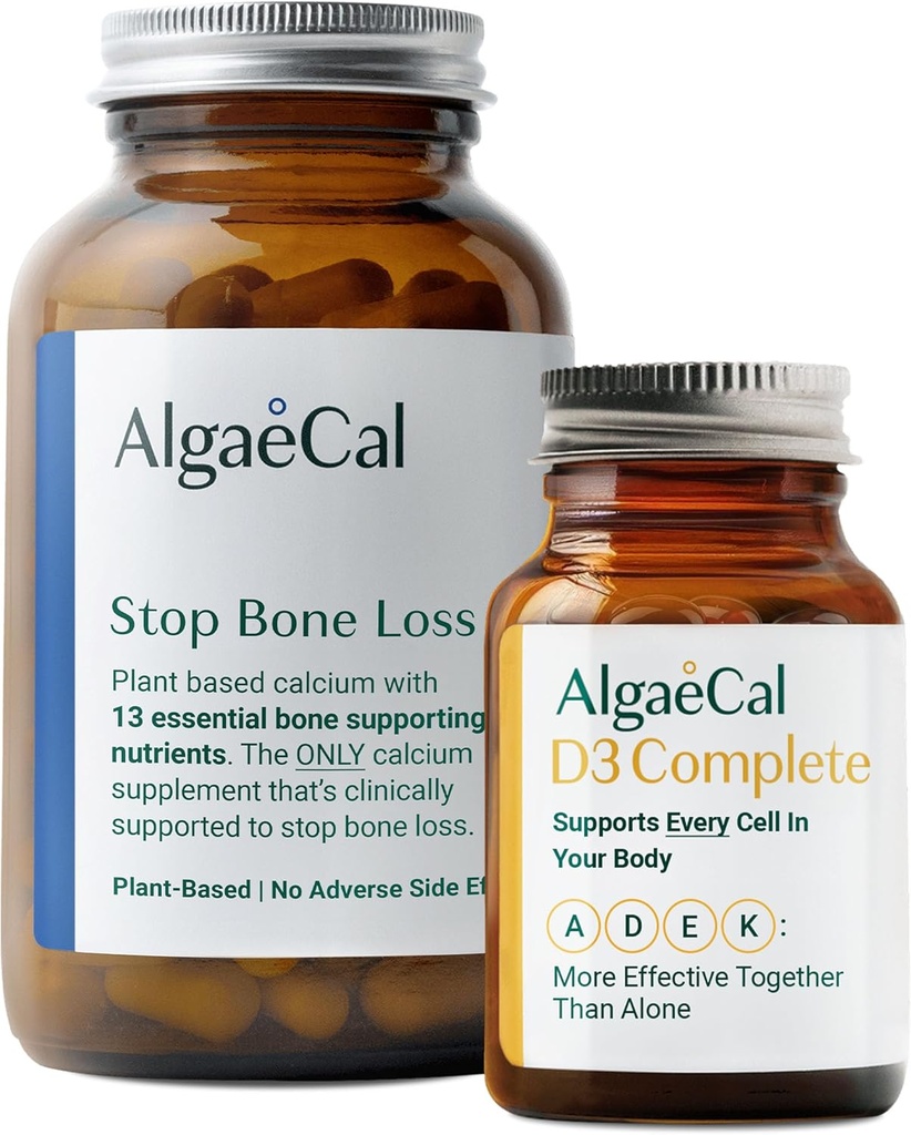 ALGAECAL Bundle - Vitamin D3 Complete (1000 IU) + K2, VIT E, VIT A Basic Plant-Based Calcium for Bone Support 2