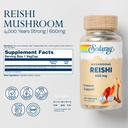 SOLARAY Reishi Mushroom 600mg - Reishi Mushroom Capsules for Immune Support - Vegan, Lab Verified - 60-Day Money-Back Guarantee - 100 Servings, 100 VegCaps 3