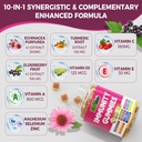 10 in 1 Immune Support Supplement Gummies, w/Echinacea, Elderberry Vitamin C and Zinc, Selenium, Vitamin D3 5000IU, Magnesium, Daily Immune Booster Multivitamin, for Antioxidant Bone Energy, 1 Pack 4