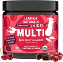 Llama Naturals Kids Multivitamin Gummies, Vegan, Organic with Vitamin D, C & K, Toddler Real Fruit Gummy Vitamins, Chewable Supplement, Whole Food Multivitamin, No Added Sugar Cane, Cherry, 90 Ct 2