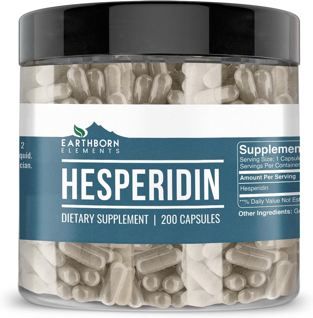 Earthborn Elements Hesperidin 200 Capsules, Pure & Undiluted, No Additives 2