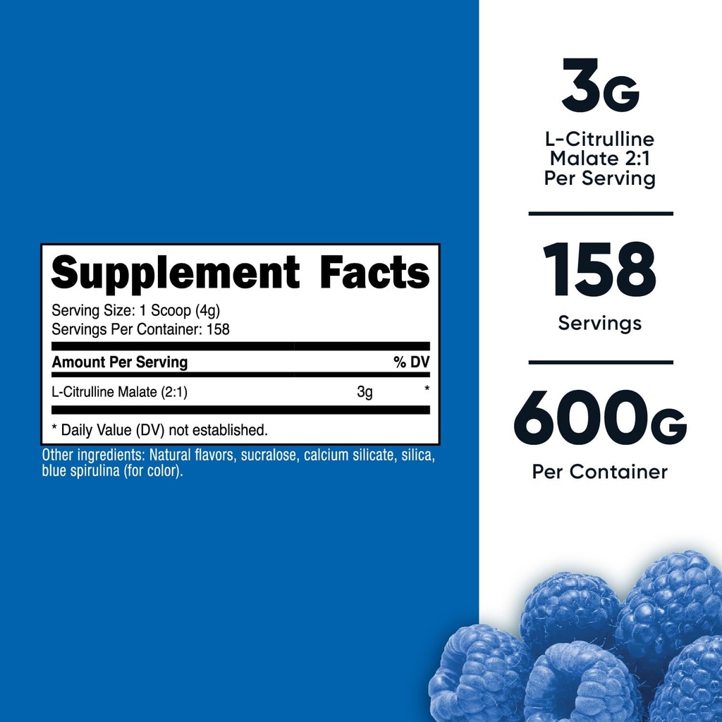 Nutricost L-Citrulline Malate 2:1 (600 Grams) (Blue Raspberry) 3