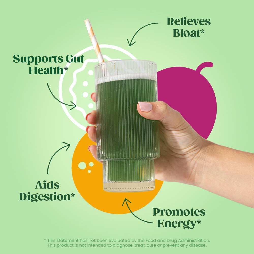 Bloom Nutrition Superfood Greens Powder, Digestive Enzymes with Probiotics and Prebiotics, Gut Health, Bloating Relief, Orange Passionfruit + Milk Frother High Powered Hand Mixer 5
