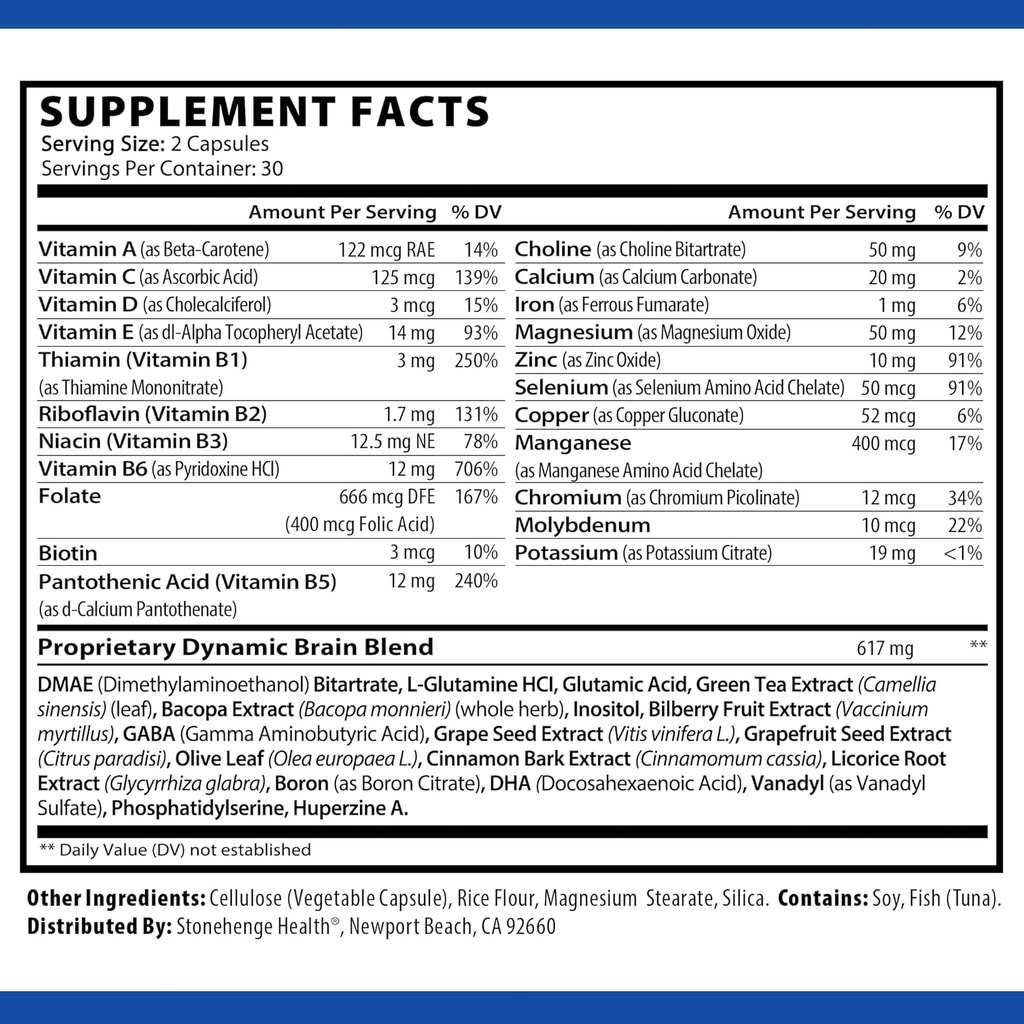 Stonehenge Health Dynamic Brain, Dynamic Mushrooms: Nootropics for Memory, Focus, Clarity Support 5