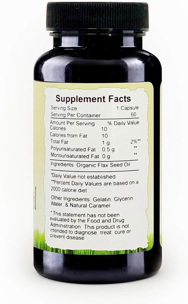 Flax Seed Oil Capsule — Gluten Free Omega 3 6 9 Brain Supplement — Immune and Inflammatory Response Support 3