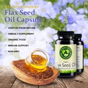 Flax Seed Oil Capsule — Gluten Free Omega 3 6 9 Brain Supplement — Immune and Inflammatory Response Support 4