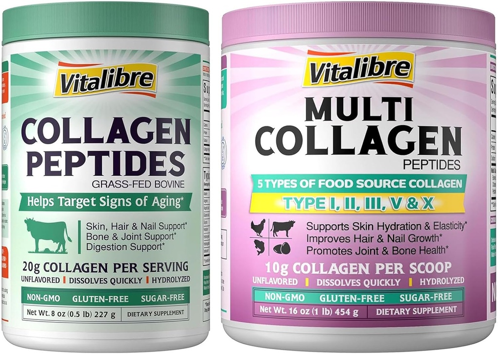 Multi Collagen Peptides Powder 16oz & Bovine Collagen Peptides Powder 8oz 2