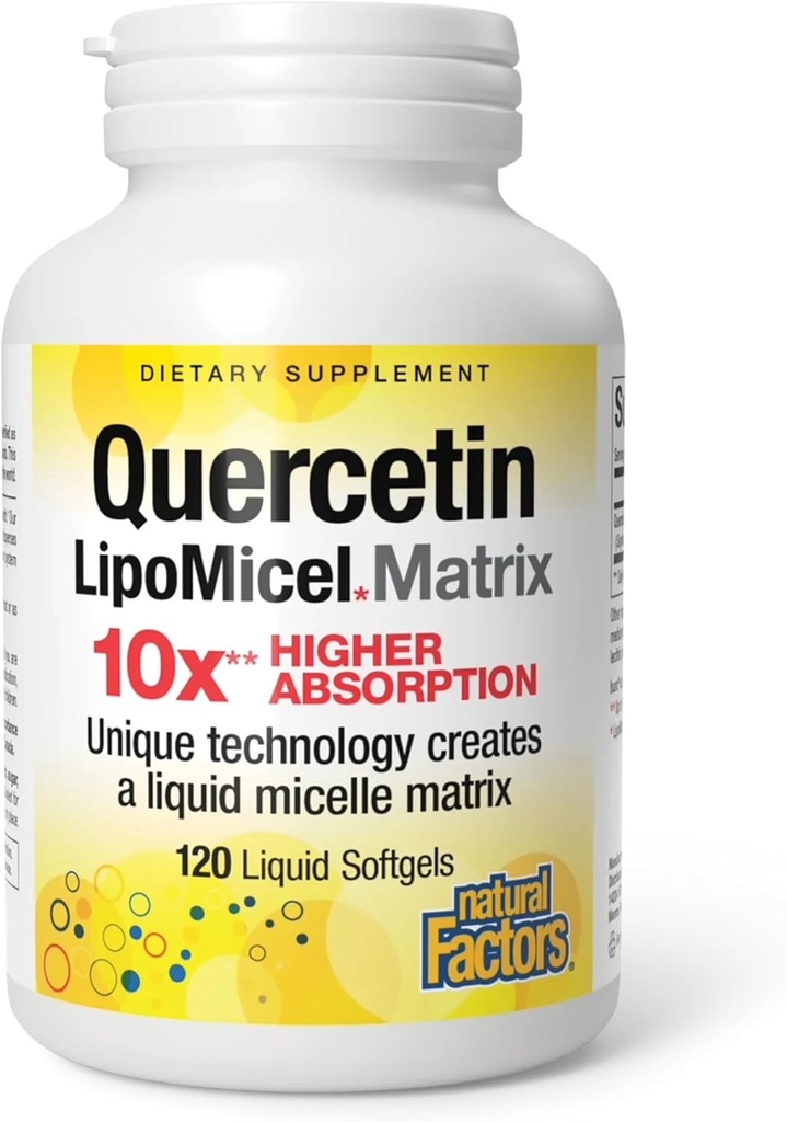 Natural Factors Quercetin LipoMicel Matrix - Supports Immune Health & Capillary Health - Antioxidant Support Supplement with Highly Absorbable Quercetin - 120 Softgels (120 Servings) 2
