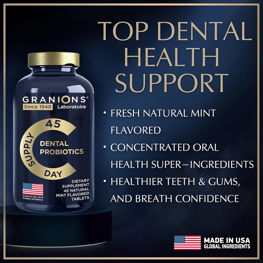 Dental Probiotics for Teeth and Gums - Fresh Breath Lactobacillus Salivarius Probiotic for Women and Men - Oral Probiotics for Mouth Bad Breath Dental Probiotic for Mouth Health - 45 Mint Tablets 4