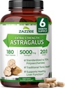 Zazzee Extra Strength Astragalus Root 20:1 Extract, 5000 mg Strength, 70% Polysaccharides, 180 Vegan Capsules, 6 Month Supply, 100% Vegetarian, Standardized and Concentrated 20X Extract, Non-GMO 2
