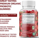 Plant.O Organic Probiotic Gummies for Women, Men & Kids [5 Billion CFUs USDA Certified] Help Support Digestion, Bloating, Constipation & Immune System, Strawberry Flavor, 30 Chewable Probiotics 3