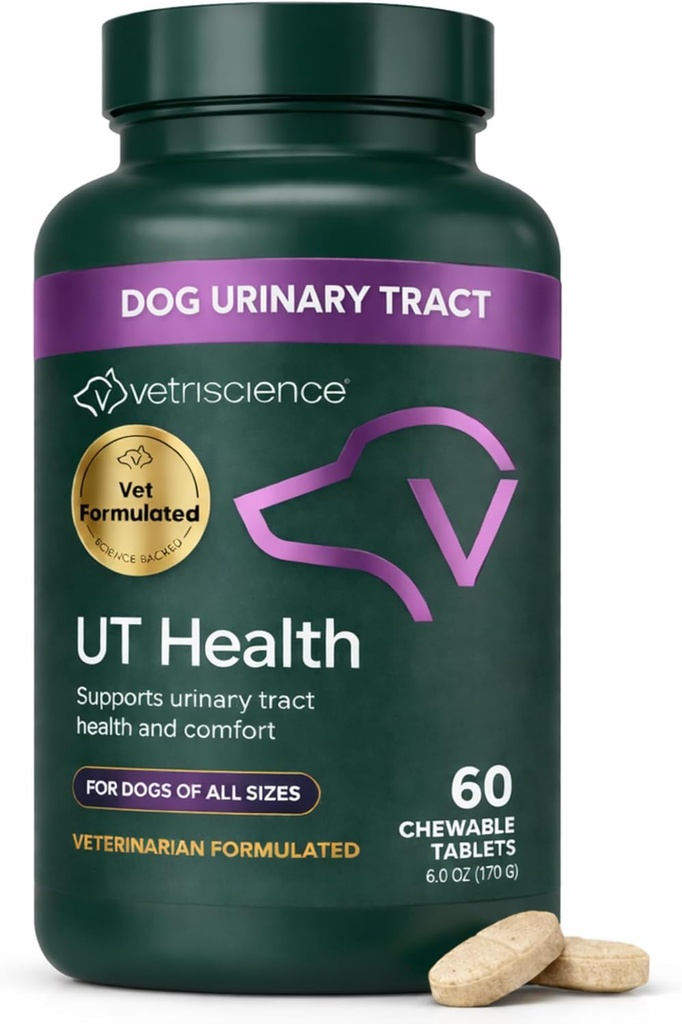 VetriScience Quick Action UT Health Chewable Tablets, UT Strength STAT Supplement for Dogs, Cranberry, Uva Ursi, and Chanca Piedra to Soothe Urinary Tract Discomfort, Smoke, 90 Count 2