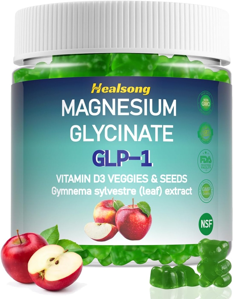 Magnesium Glycinate Gummies 400mg Supplements with Magnesium Malate & Taurate | Vitamin D3 Spinach | Kale | Broccoli 5