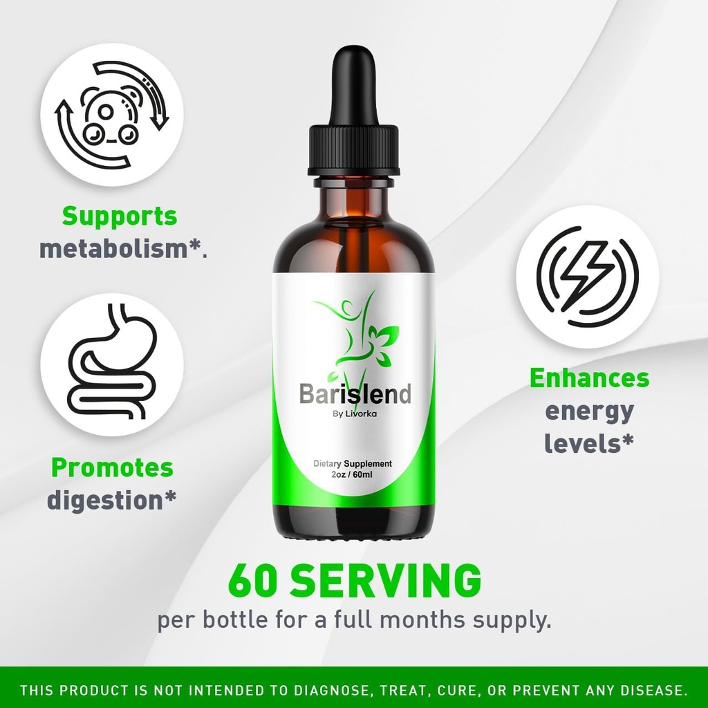 Barislend Drops, Barislend Liquid, Official Barislend Liquid Drops, Barislends Advanced Liquid Drop Formula, Barislend Drop Supplement Premium Liquid Supplement Support, 1 Bottle for 1 Month 3