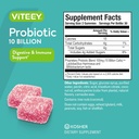 Viteey Probiotic Gummies for Women, Men, & Teens - Maximum Strength 10 Billion Cells - Probiotics for Digestive Health, Immune Support - Vegetarian, Gelatin Free, GMO Free - Chewable Berry Flavored 5