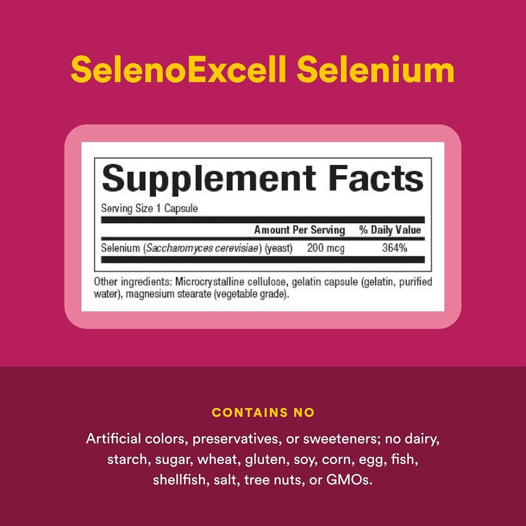 Natural Factors, SelenoExcell Selenium 200mcg, Antioxidant & Immune Support, 90 Capsules 5