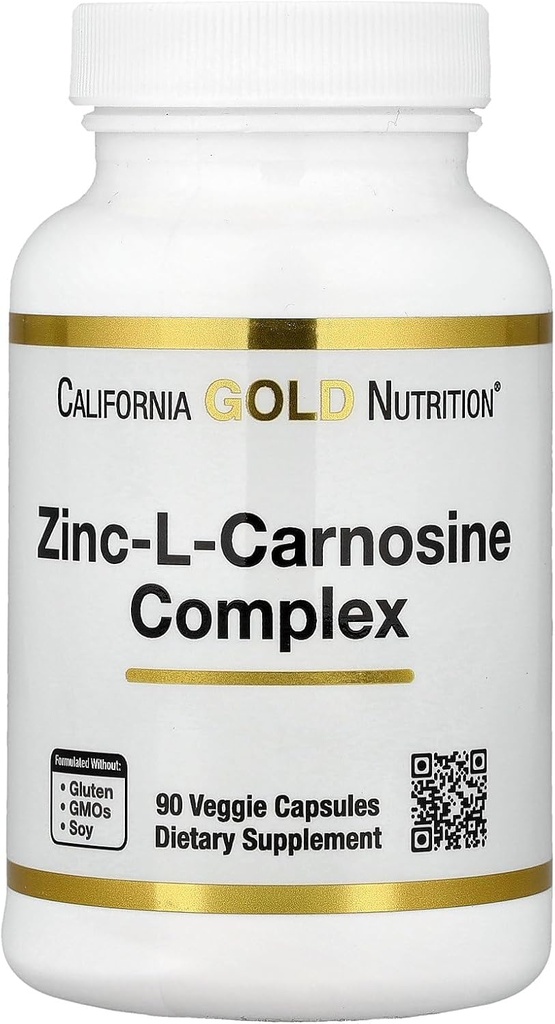 California Gold Nutrition Zinc-L-Carnosine Complex, 90 Veggie Caps 2