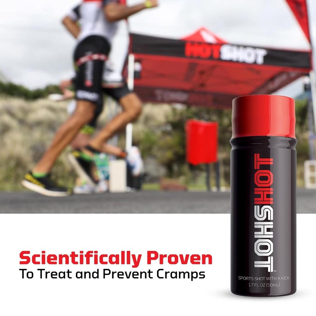 HOTSHOT Sports Shot Muscle Cramp Relief, All Natural Liquid Sports Drink, Scientifically Proven, for Leg and Night Cramps, Proudly NSF Certified for Sport, (Spicy Mango) (1.7 Fl Oz) (Pack of 6) 3