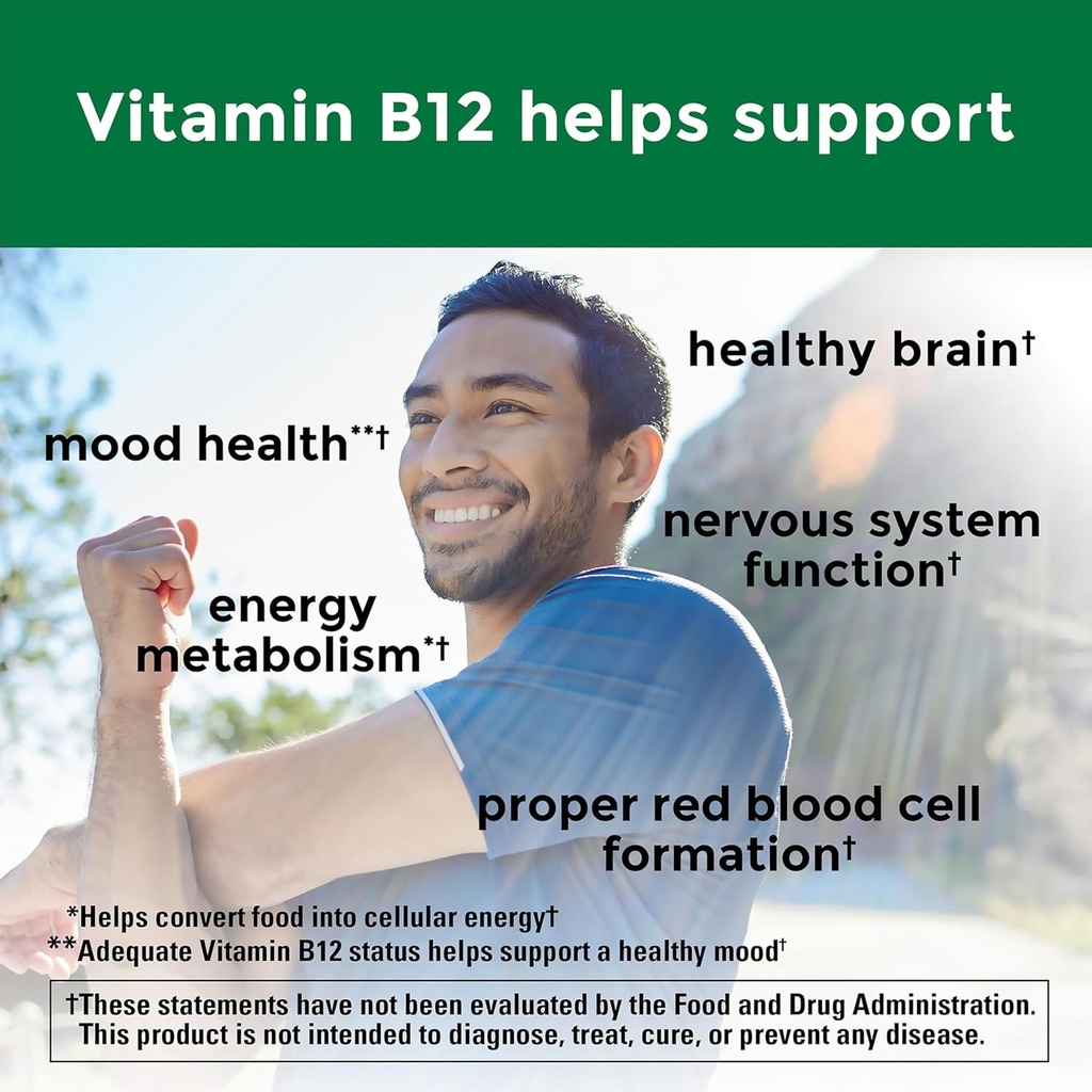 Nature Made Vitamin B12 1000 mcg, Easy to Take Sublingual B12 for Energy Metabolism Support, 50 Sugar Free Fast Dissolve Tablets, 50 Day Supply 4