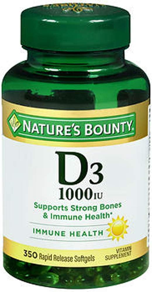 Nature's Bounty Bounty D-1000 IU Dietary Supplement Rapid Release Liquid Softgels 350 ea (Pack of 3) 2