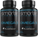 (2 Pack) Smarter Omega 3 Fish Oil, Berry Flavor, Burpless, Tasteless, 2000mg, Potent Triple Strength DHA EPA Brain OMEGA3, Made with AlaskOmega® 2