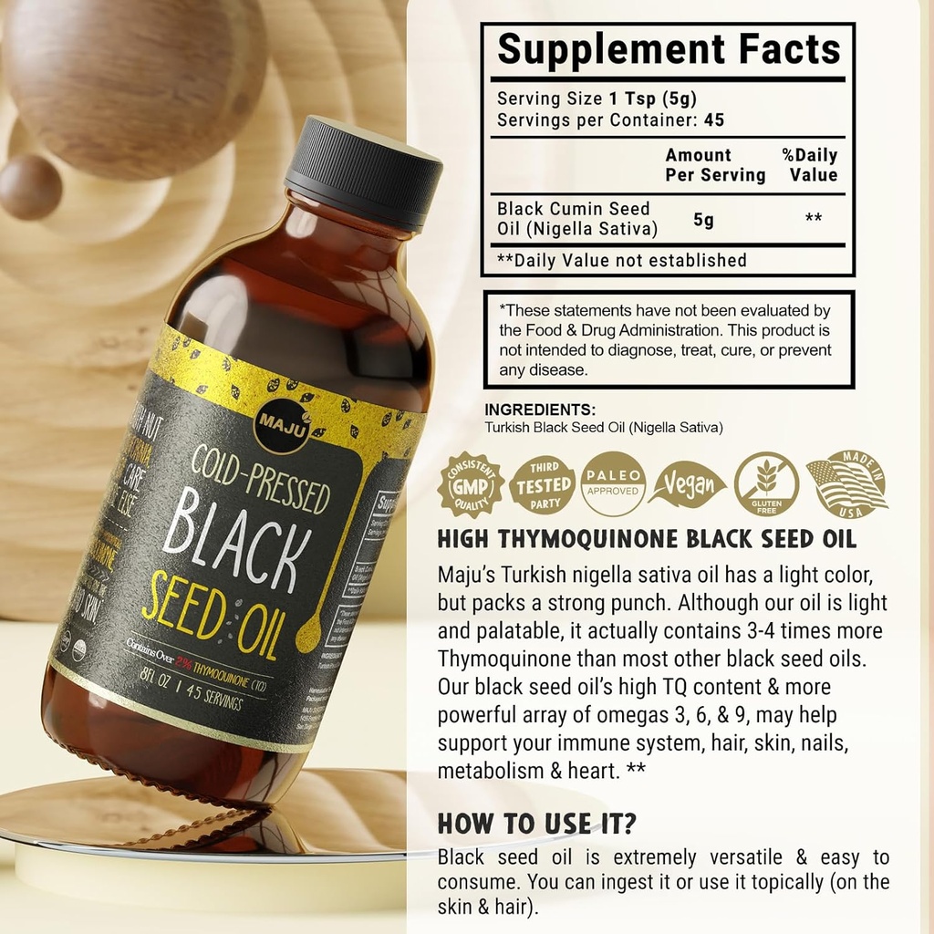 Maju Superfoods Black Seed Oil 3-in-1 Bundle, Gummies, Capsules, & Liquid 5