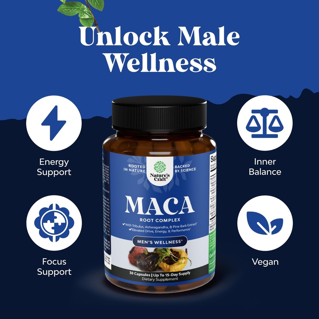 Bundle of Horny Goat Weed Extract Complex for Men and Women Enhanced Energy and Stamina and Black Maca Root Capsules for Men - Invigorating Drive Mood & Energy Booster for Men 6