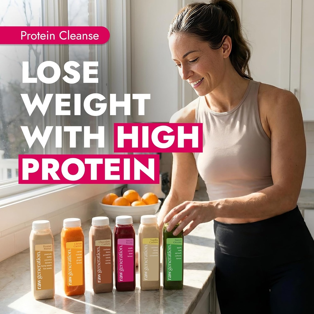 Raw Generation Protein Cleanse – 3-Day Juice & Smoothie Cleanse for Weight Loss, Lean Muscle, Reduced Bloating & Increased Energy – 18 Bottles to Support Workouts and Reset Your Diet 3
