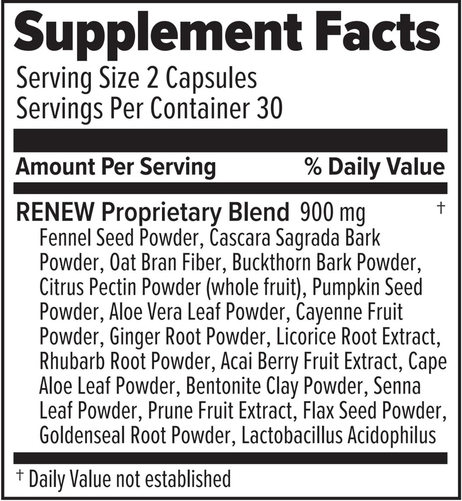 Renew Cleanse Supplement- 30 Servings (60 Capsules) (60 Capsules, Unflavored) 6