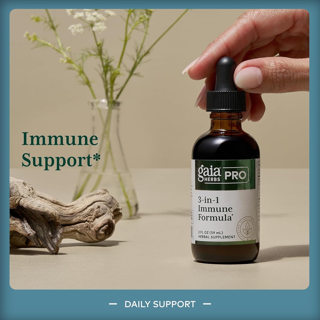 GAIA HERBS PRO 3-in-1 Immune Formula - Immune System Support Supplement* - Liquid Supplement with Astragalus Root & Schisandra Berry - 2 fl oz (44 Servings) 4