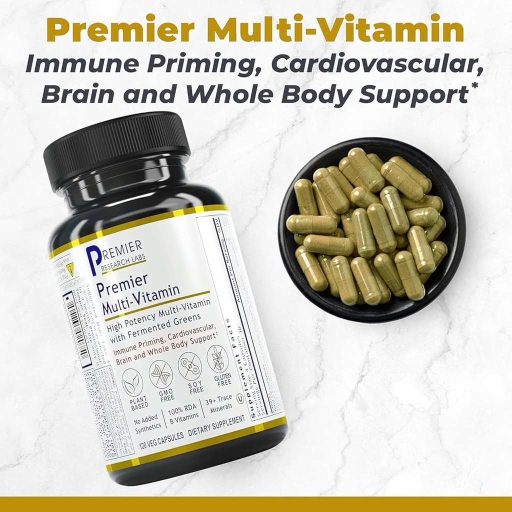 Premier Research Labs Multi-Vitamin - Immune, Brain & Heart Support | with Prebiotics and Postbiotics | Vegan Capsules for Men & Women. Gluten & Soy Free - 120 Plant-Sourced Capsules 3